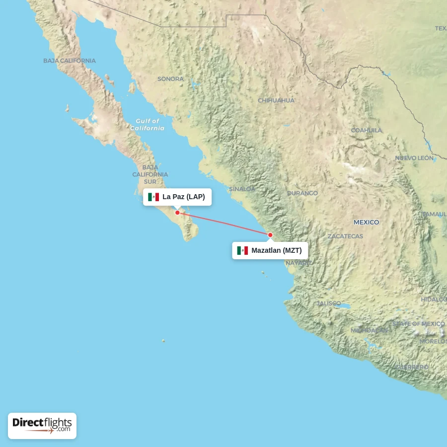LAP - MZT route map