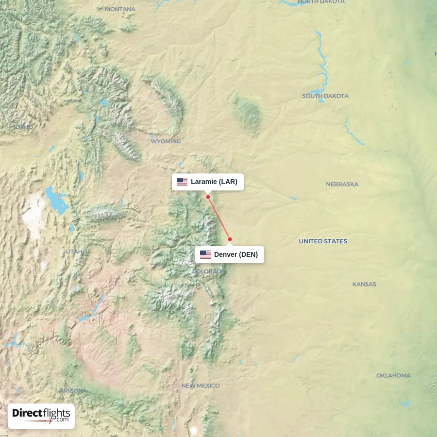 LAR - DEN route map