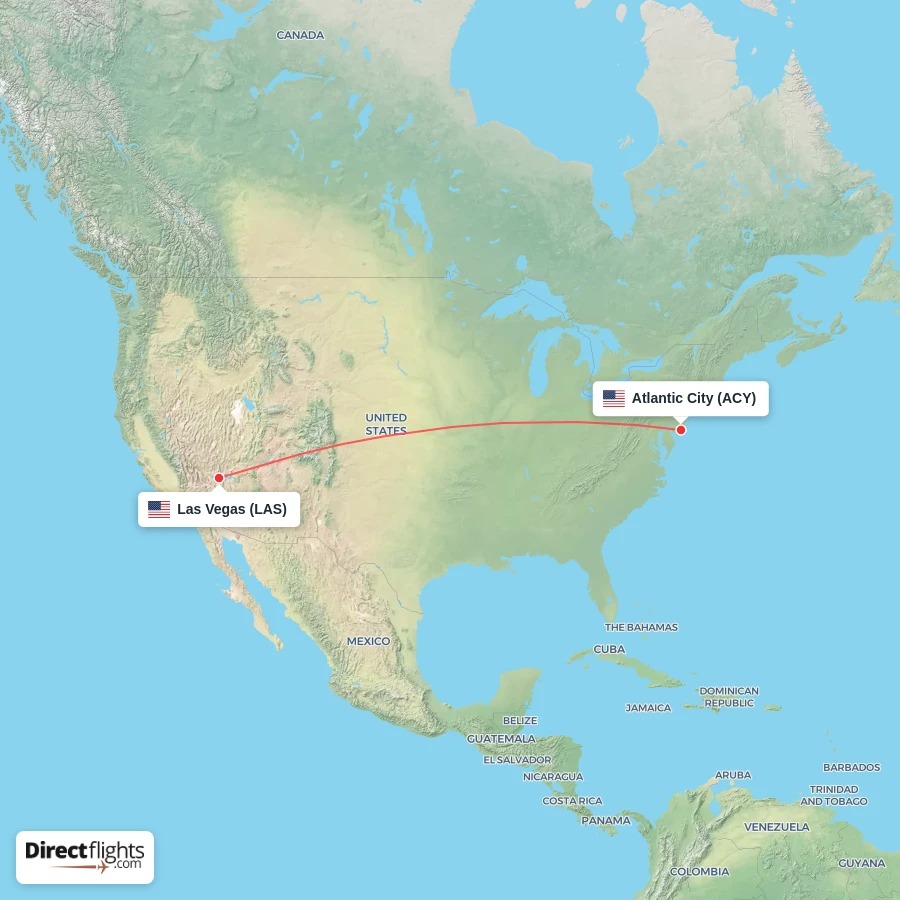 LAS - ACY route map