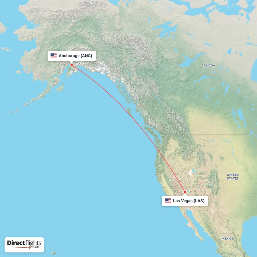 LAS - ANC route map
