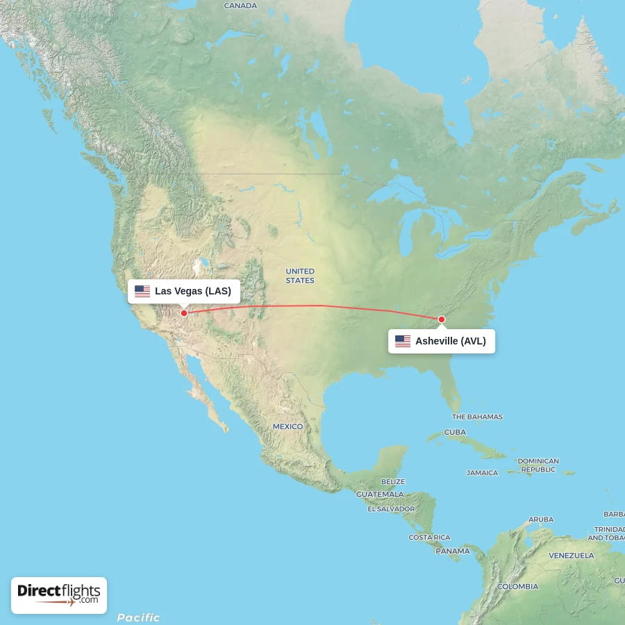 LAS - AVL route map