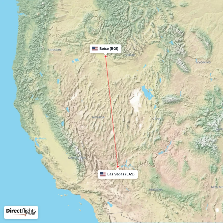 LAS - BOI route map