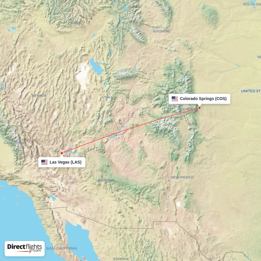 LAS - COS route map
