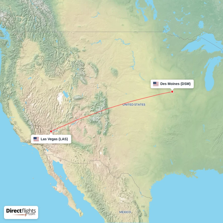 LAS - DSM route map