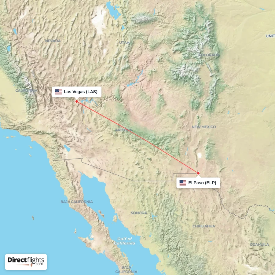 LAS - ELP route map