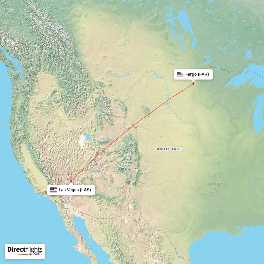 LAS - FAR route map