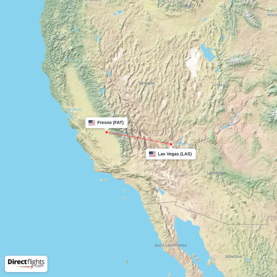 LAS - FAT route map