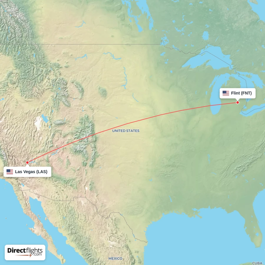 LAS - FNT route map