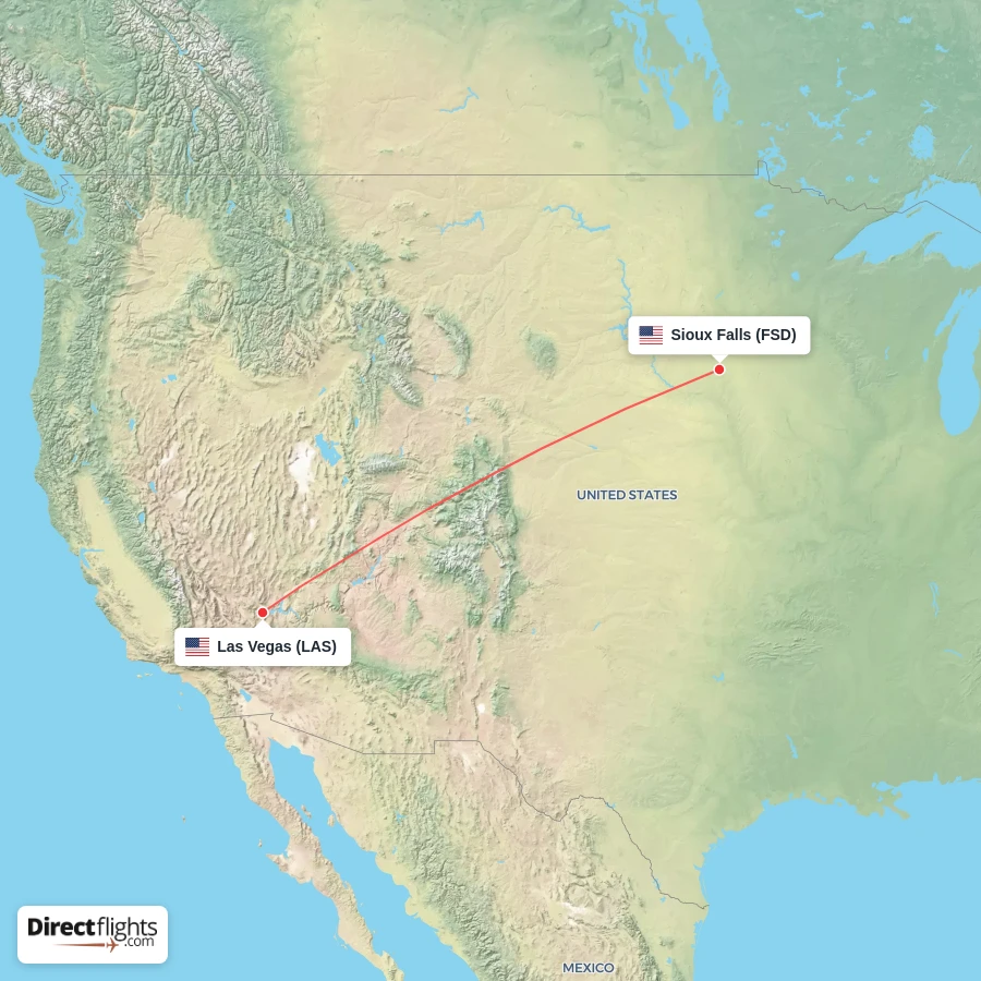 LAS - FSD route map