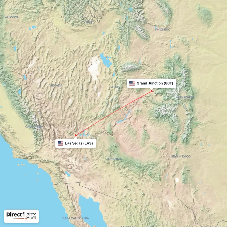 LAS - GJT route map