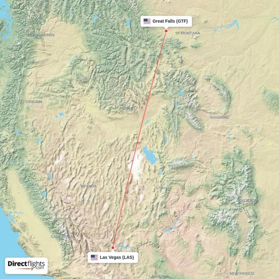 LAS - GTF route map