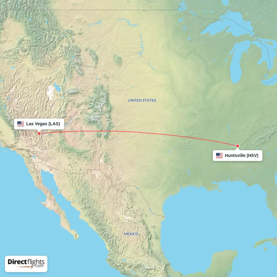 LAS - HSV route map