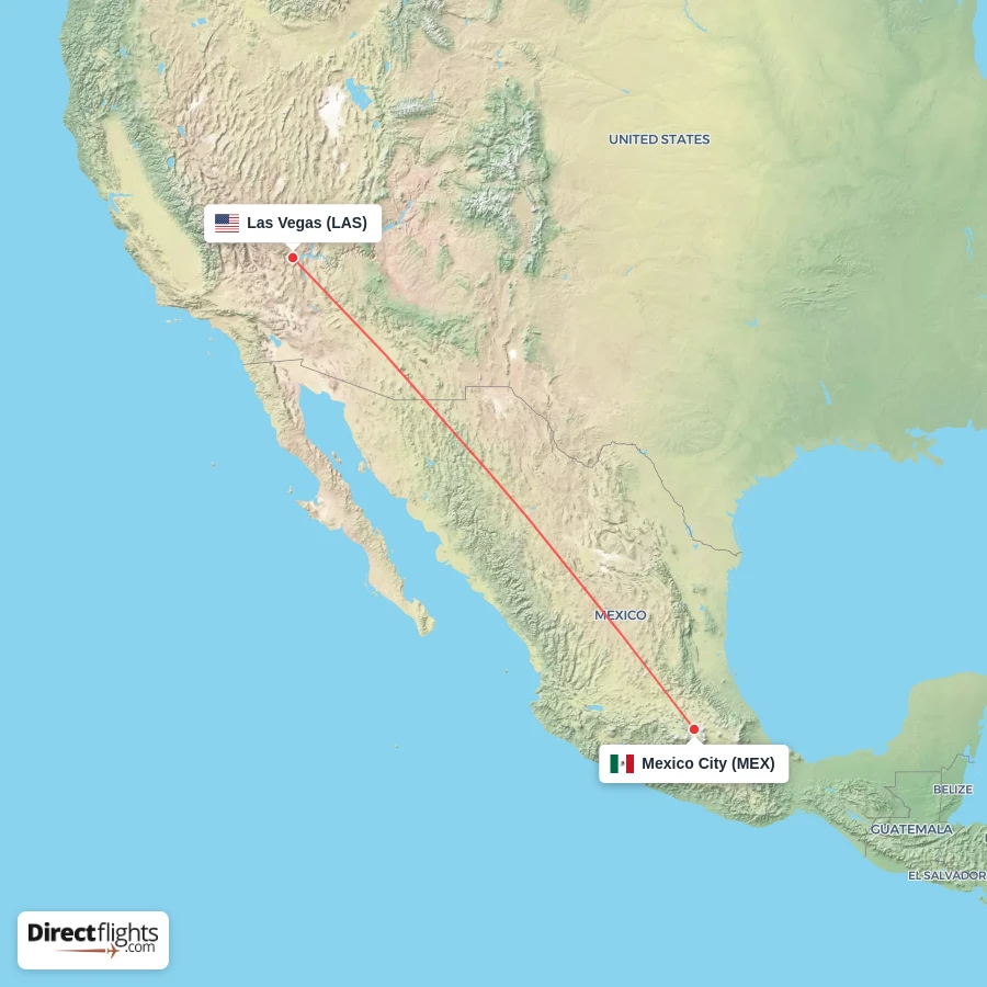 LAS - MEX route map