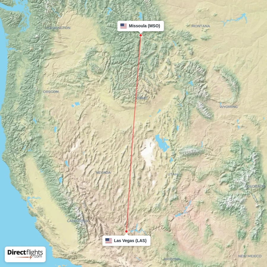 LAS - MSO route map