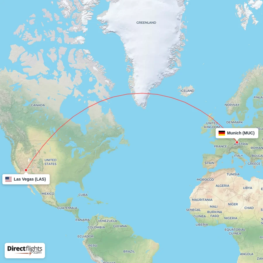 LAS - MUC route map