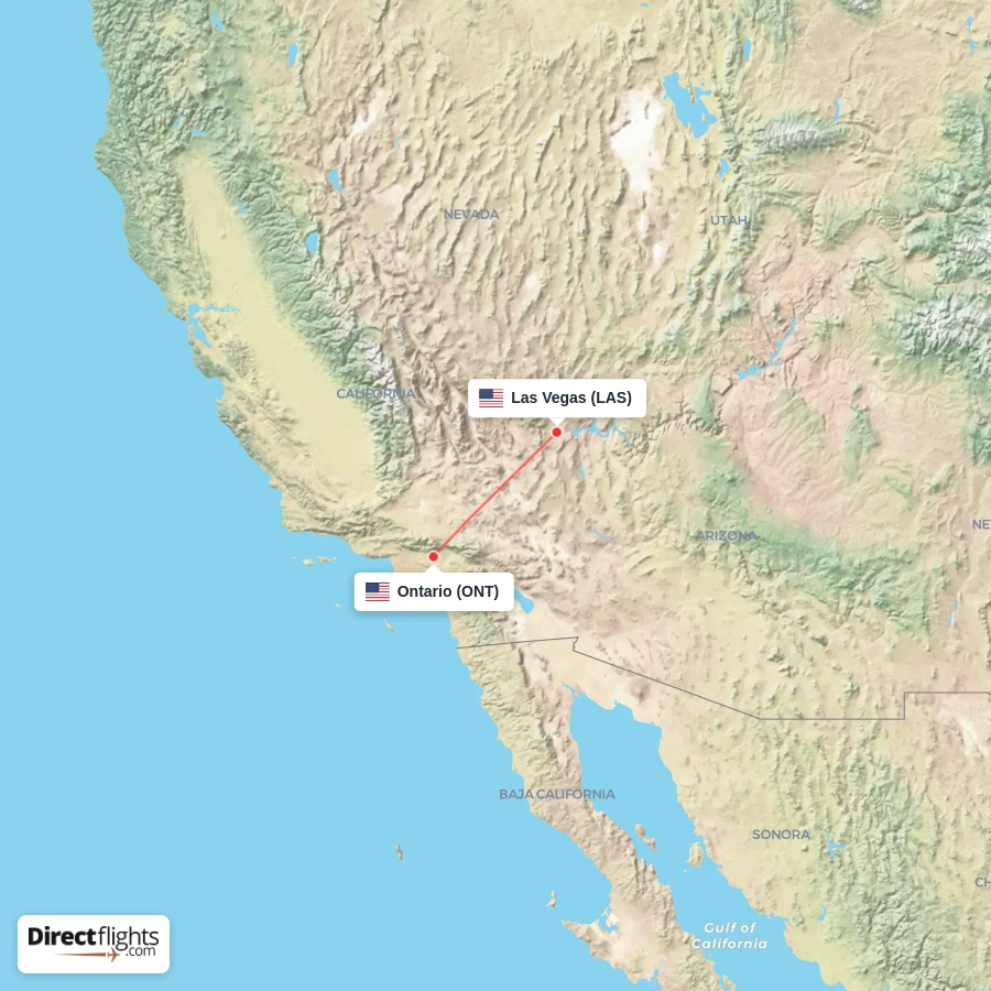 LAS - ONT route map