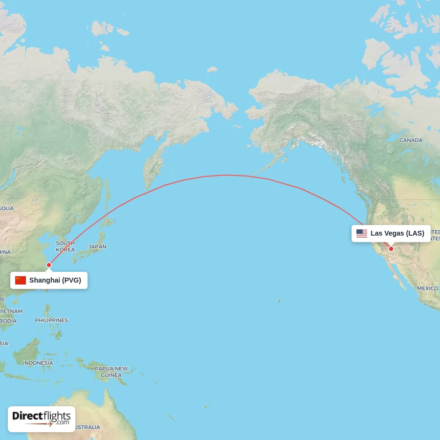 LAS - PVG route map