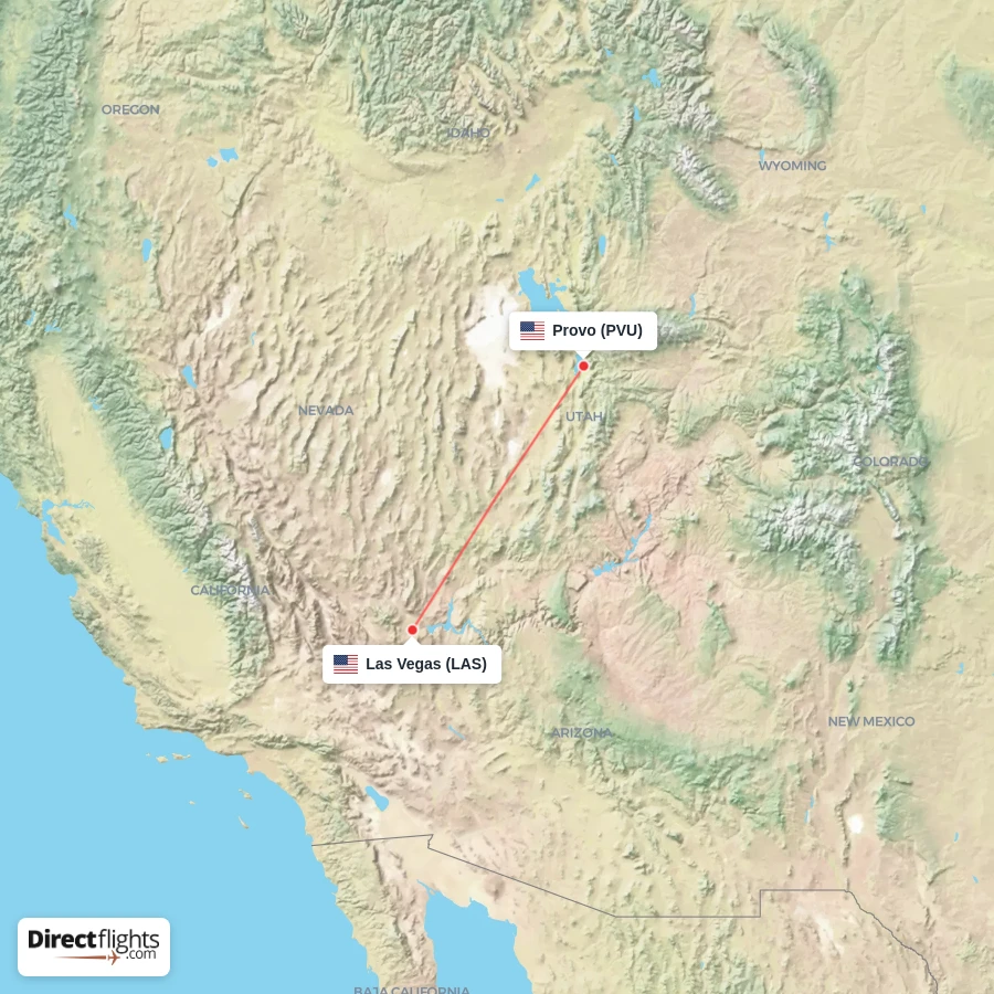LAS - PVU route map