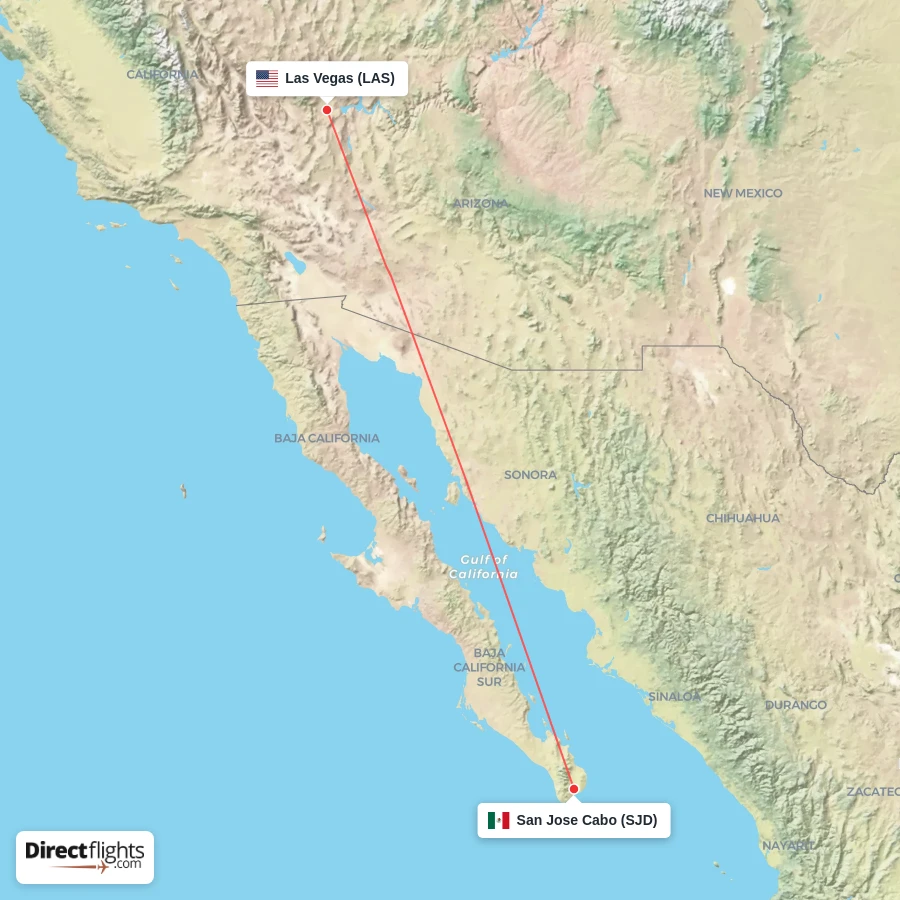 LAS - SJD route map