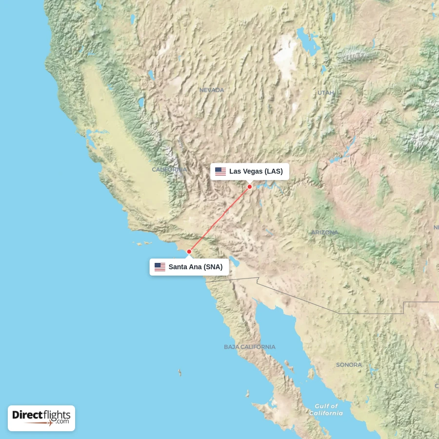 LAS - SNA route map
