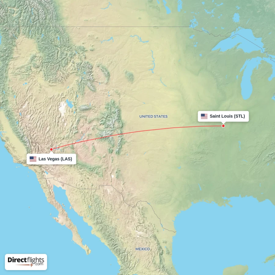 LAS - STL route map