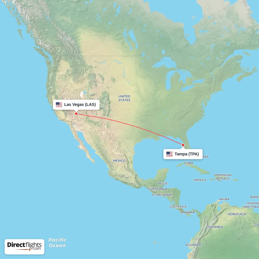 LAS - TPA route map