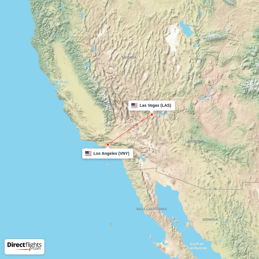 LAS - VNY route map