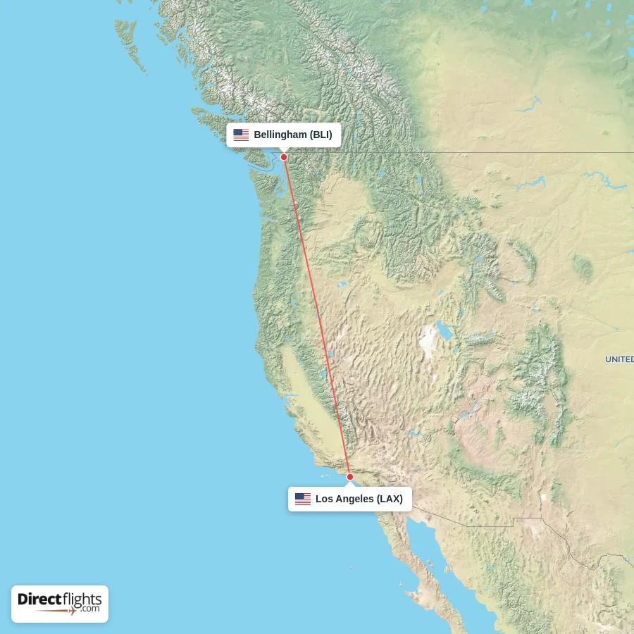 LAX - BLI route map