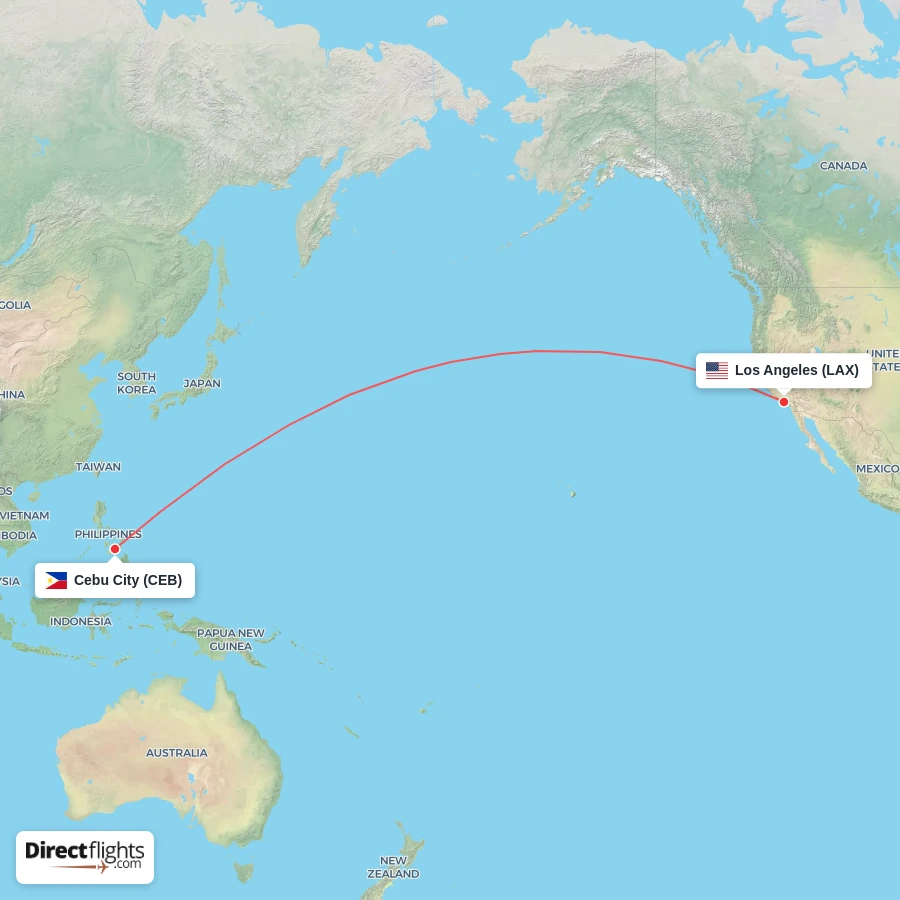 LAX - CEB route map