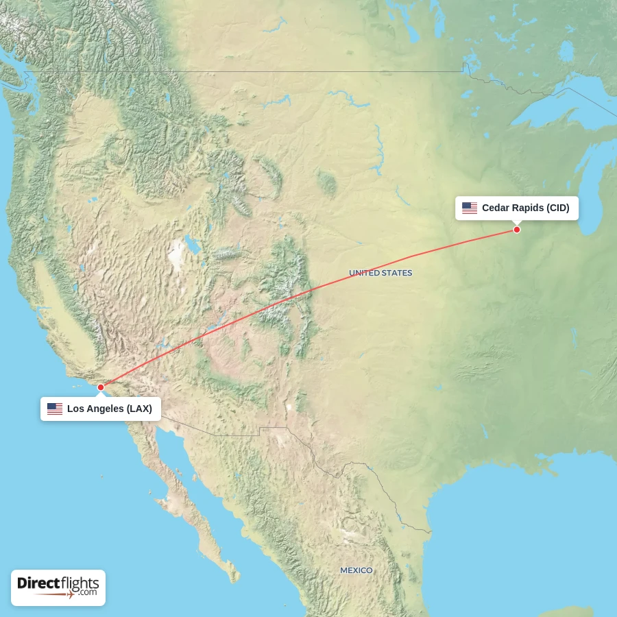 LAX - CID route map
