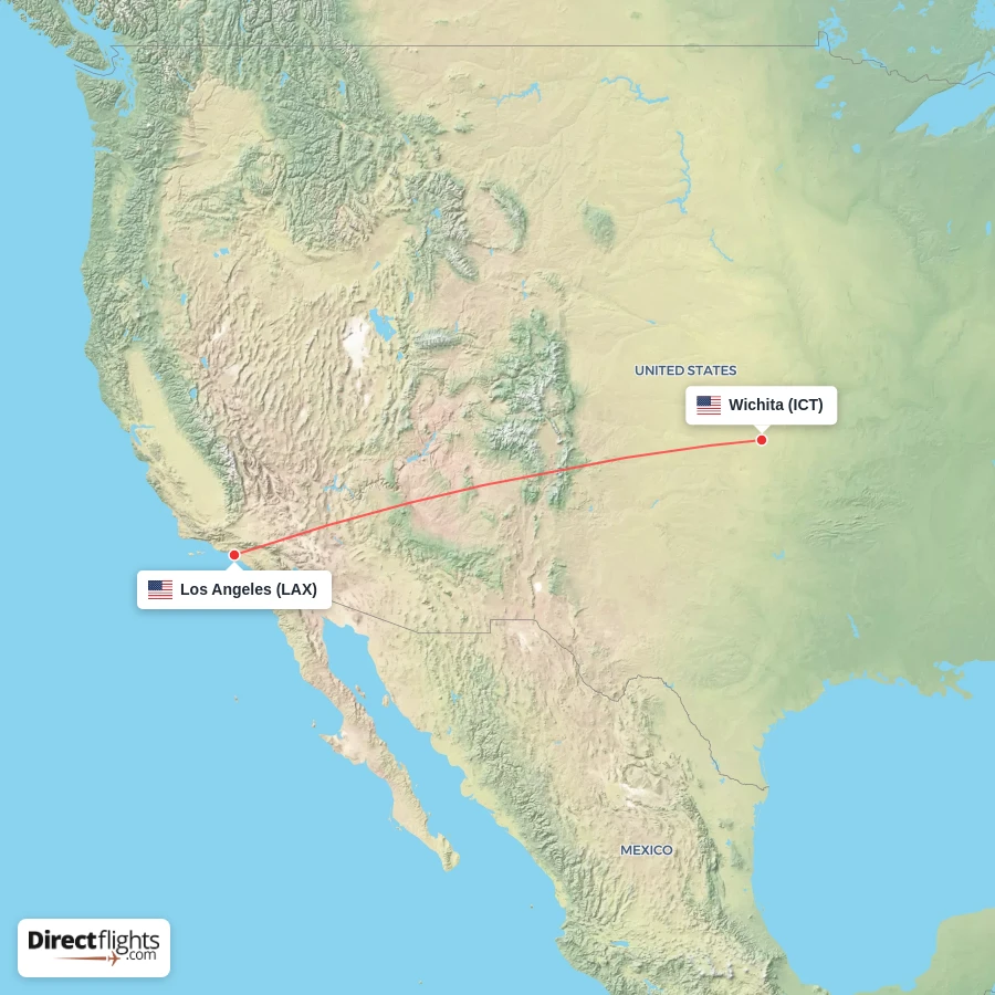 LAX - ICT route map