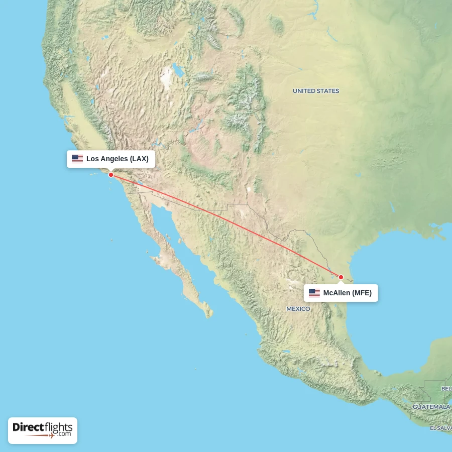 LAX - MFE route map