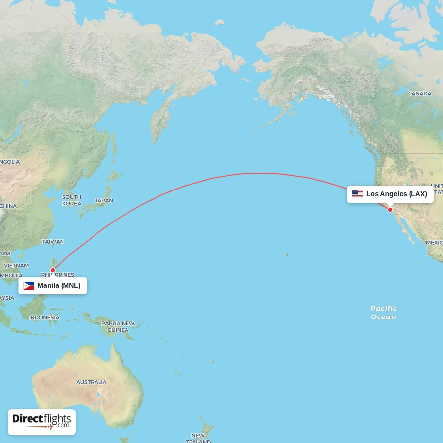 LAX - MNL route map