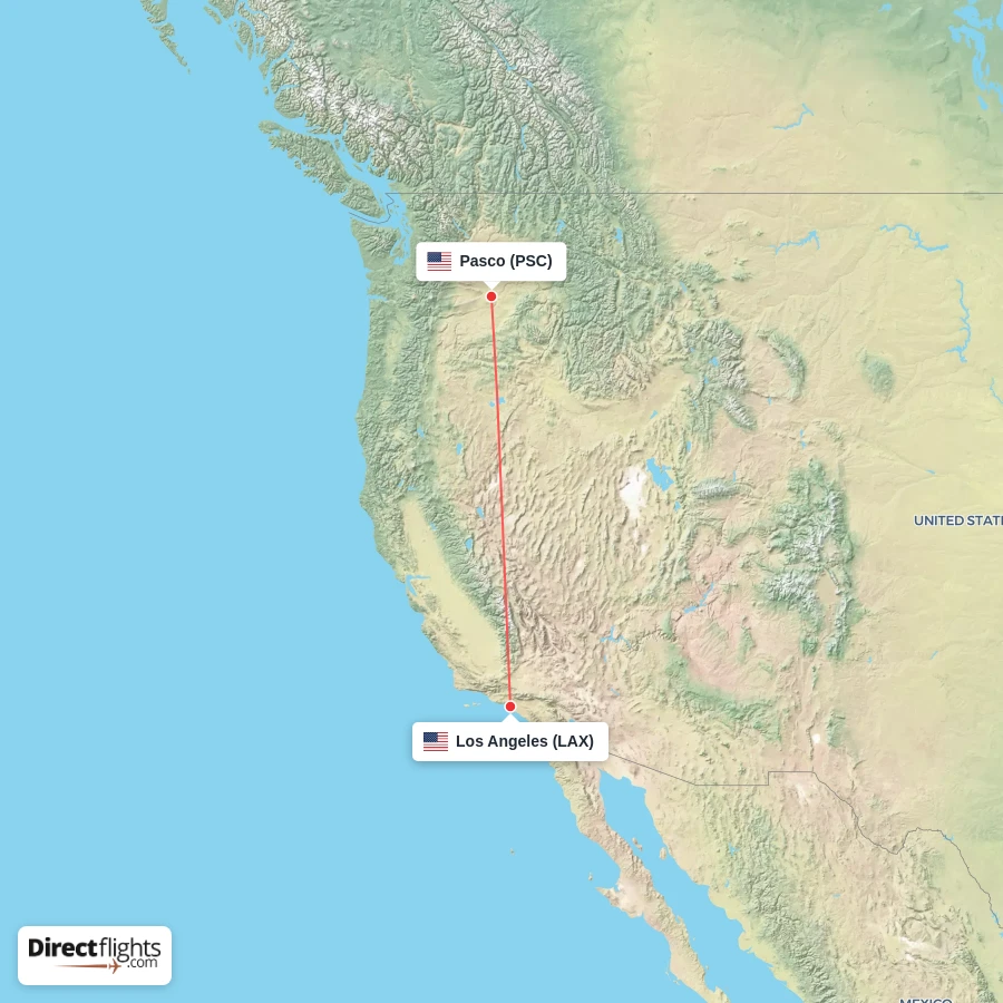 LAX - PSC route map