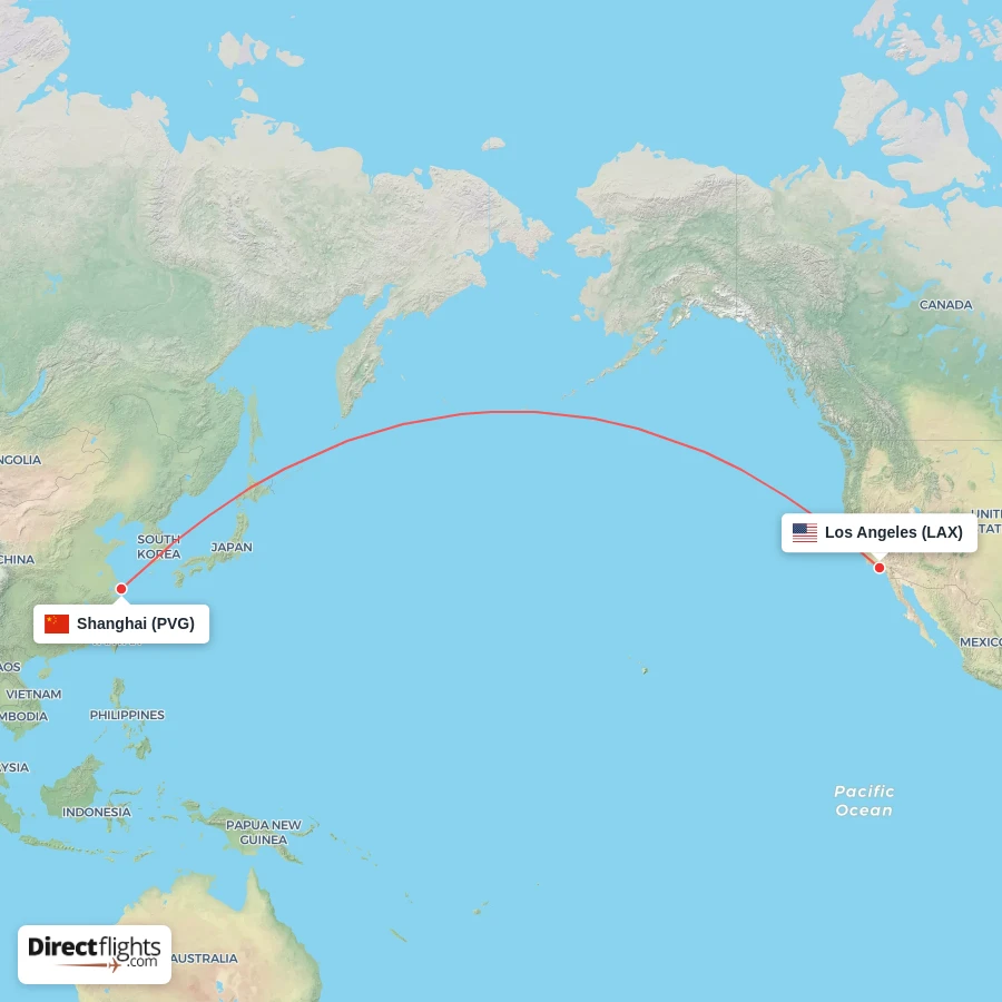 LAX - PVG route map