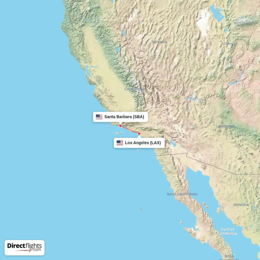 LAX - SBA route map