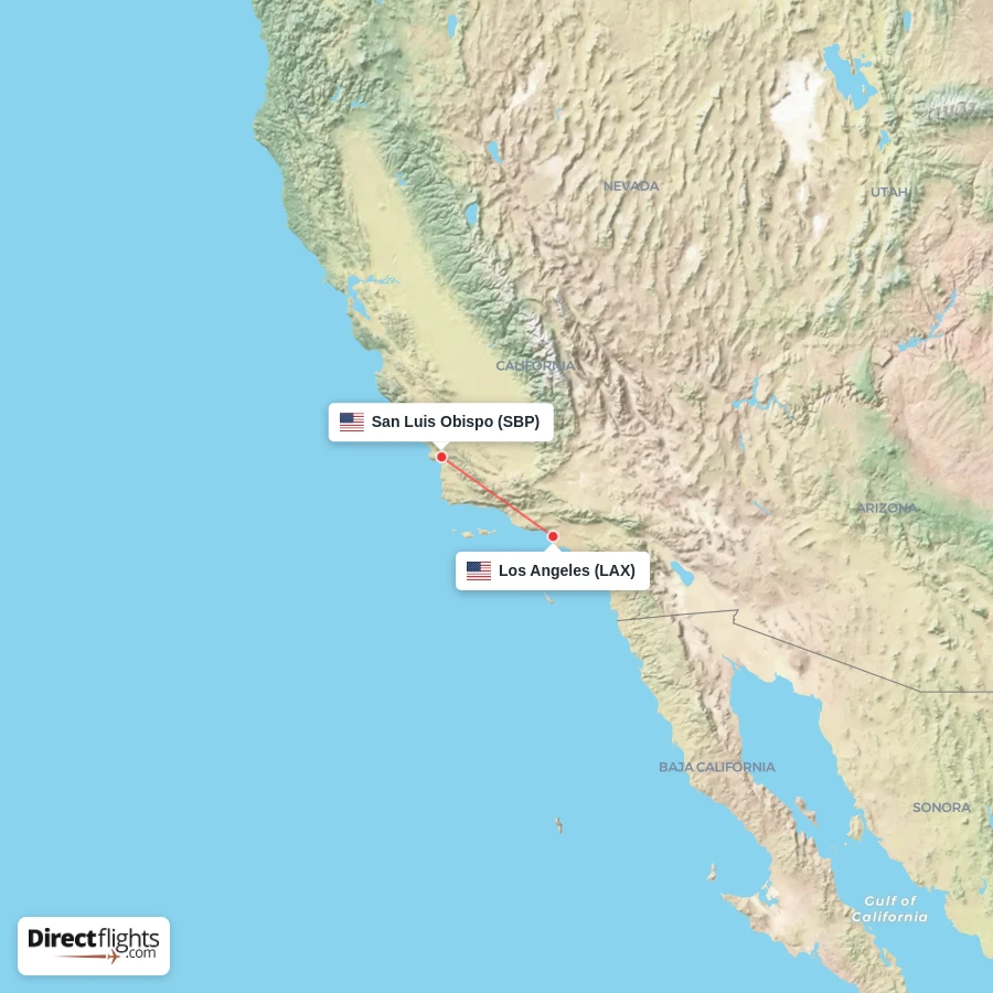 LAX - SBP route map