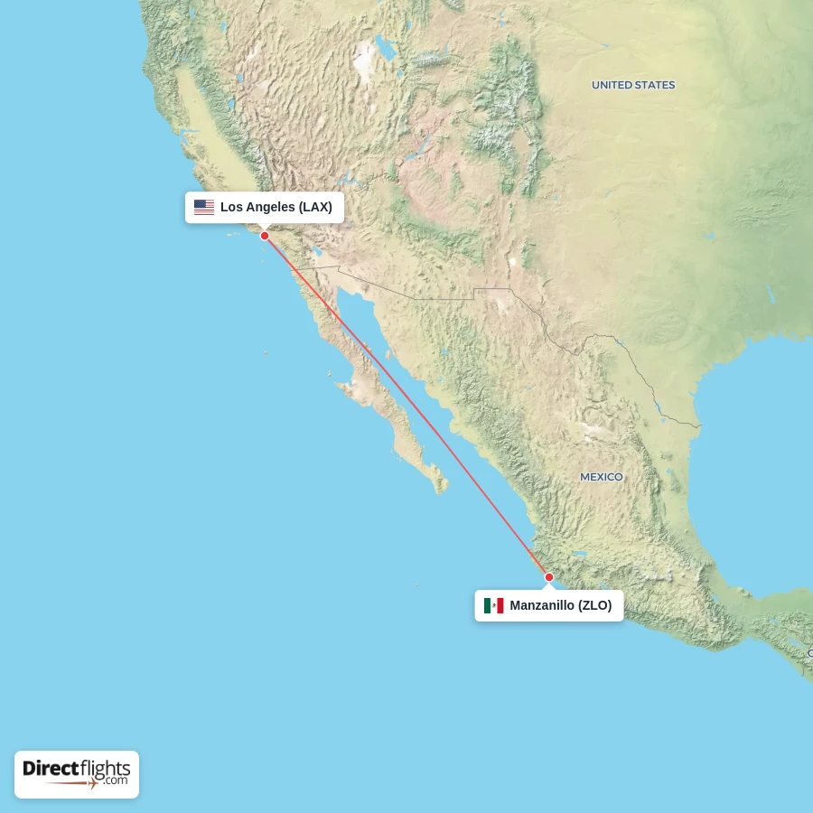LAX - ZLO route map