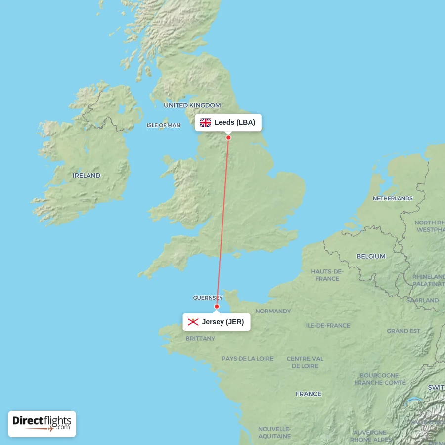 LBA - JER route map