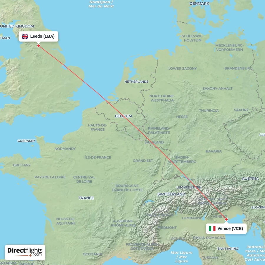 LBA - VCE route map