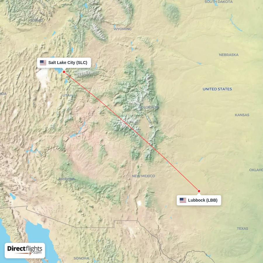 LBB - SLC route map