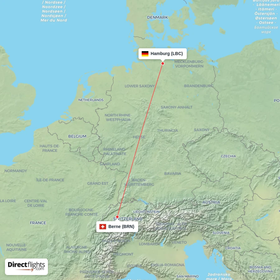 LBC - BRN route map