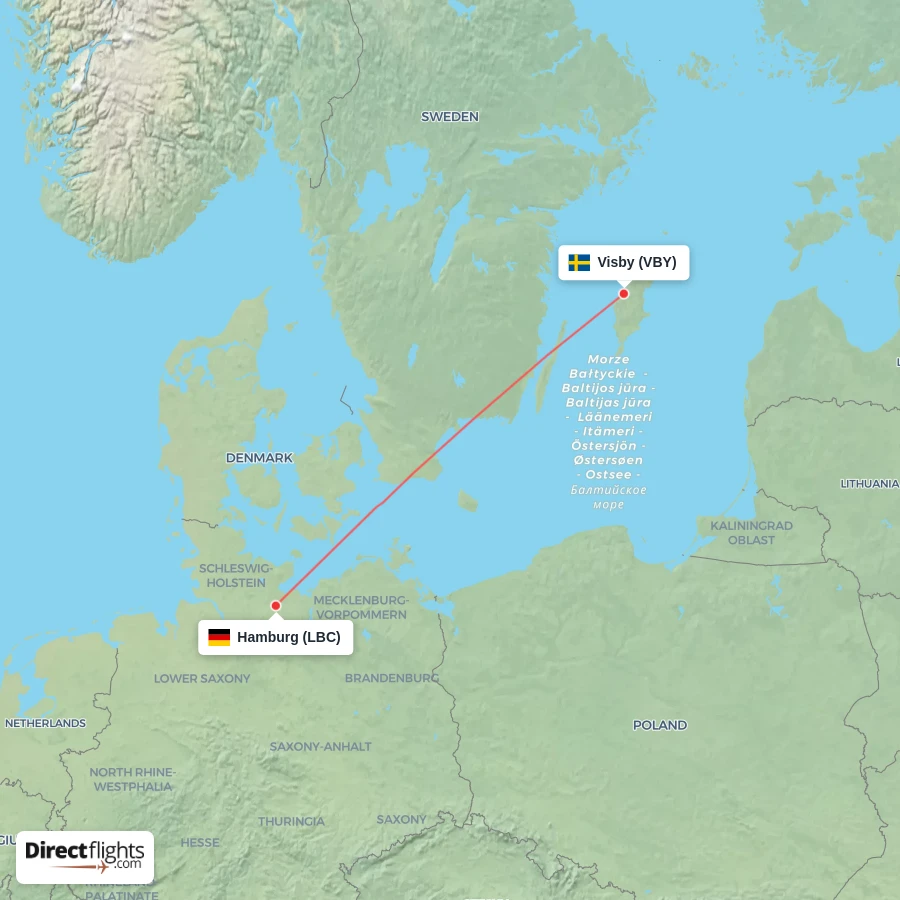 LBC - VBY route map