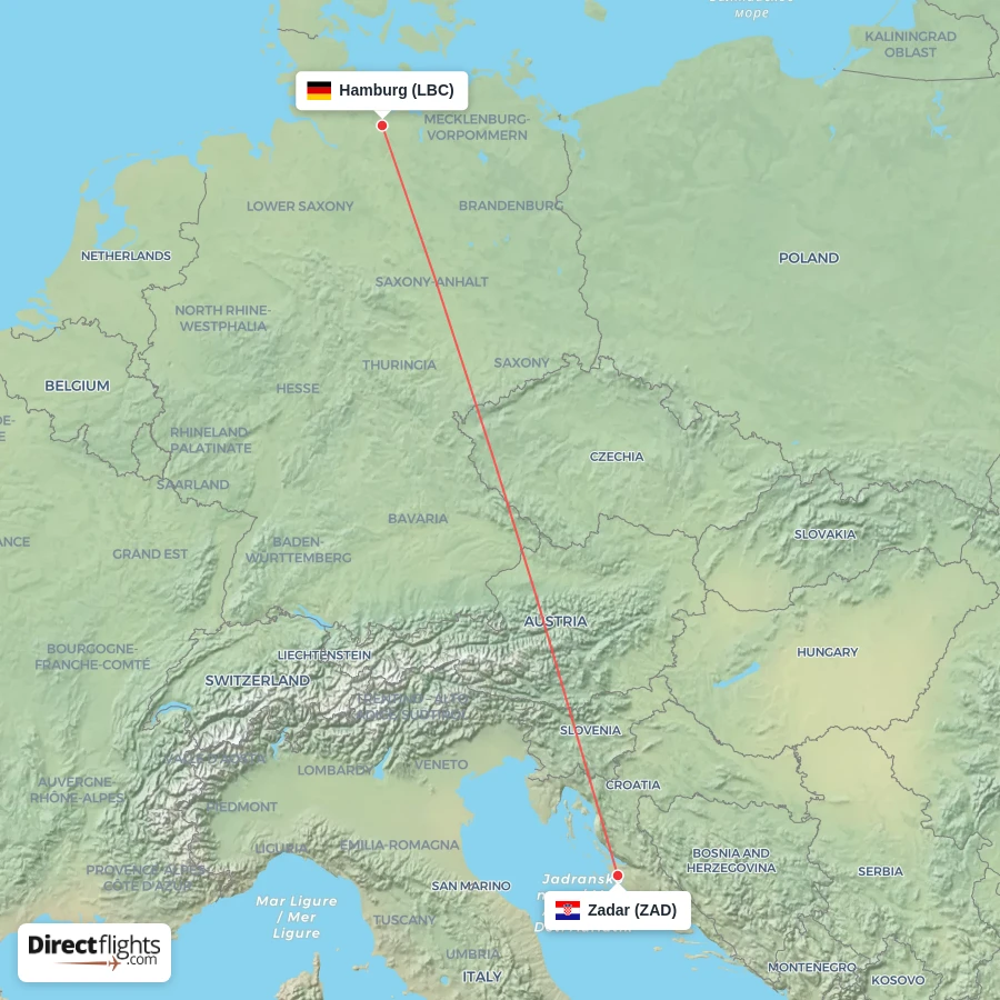LBC - ZAD route map