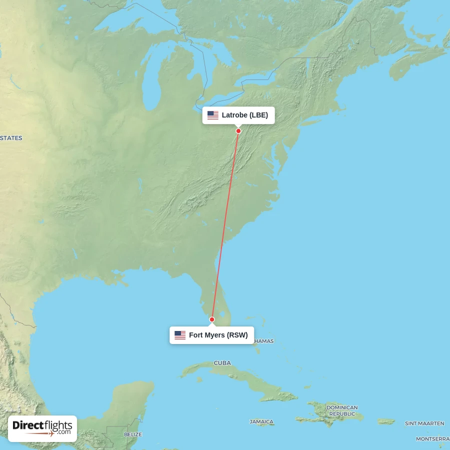 LBE - RSW route map