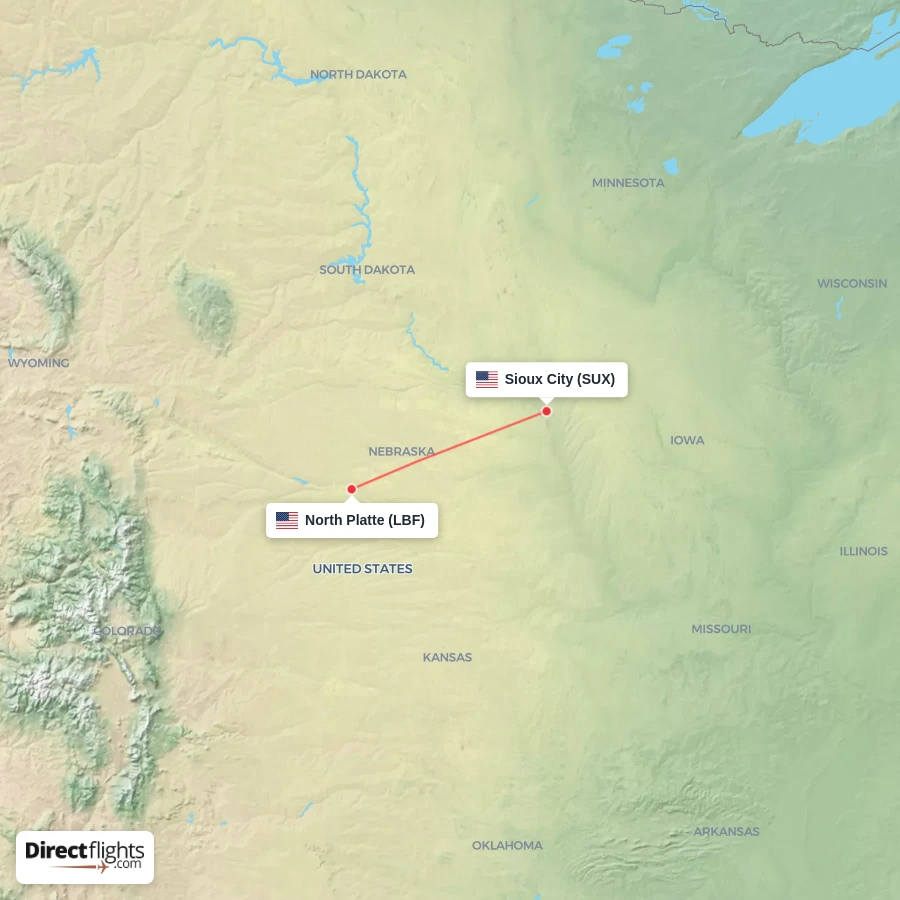 LBF - SUX route map