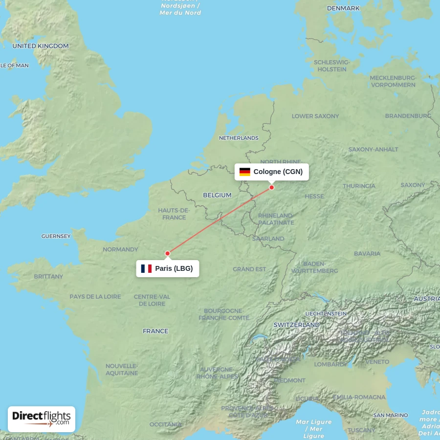 LBG - CGN route map