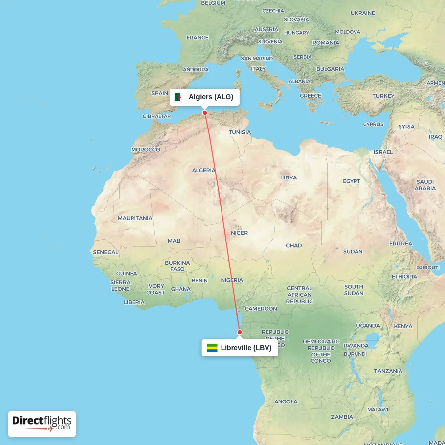 LBV - ALG route map