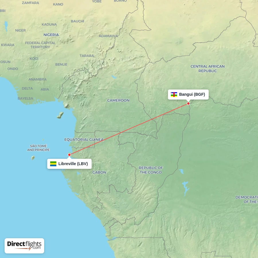 LBV - BGF route map