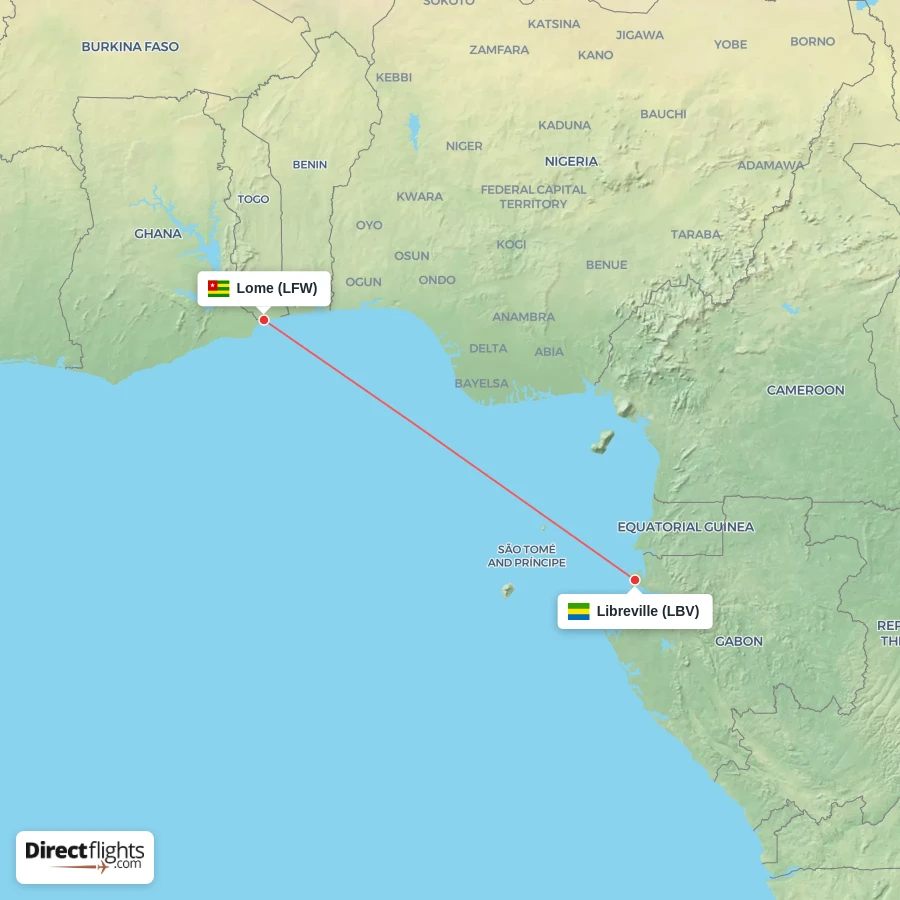LBV - LFW route map